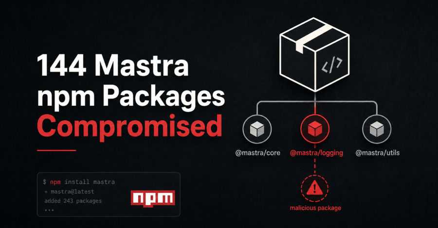 Supply Chain Breach: 144 Mastra npm Packages Poisoned Through Hijacked Developer Account