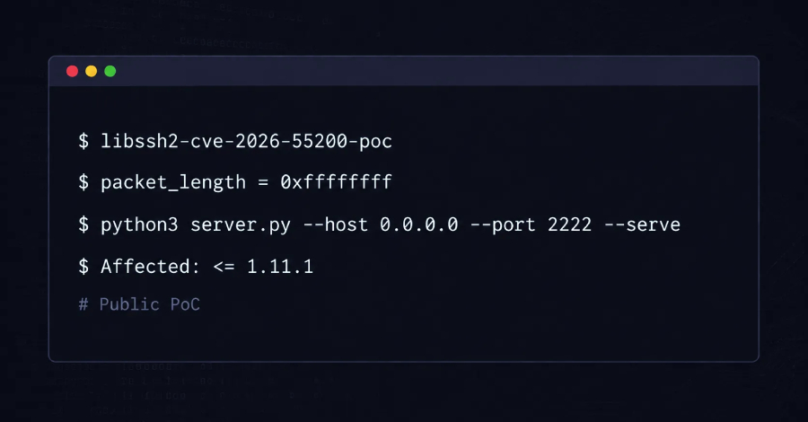 Critical libssh2 Flaw CVE-2026-55200: Public Exploit Code Puts SSH Clients at Immediate Risk
