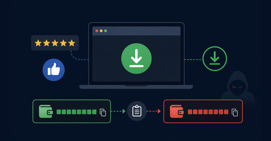 Crypto Clipper Campaign Weaponizes Fake Reviews, AI Narrators & VirusTotal Comments to Evade Detection
